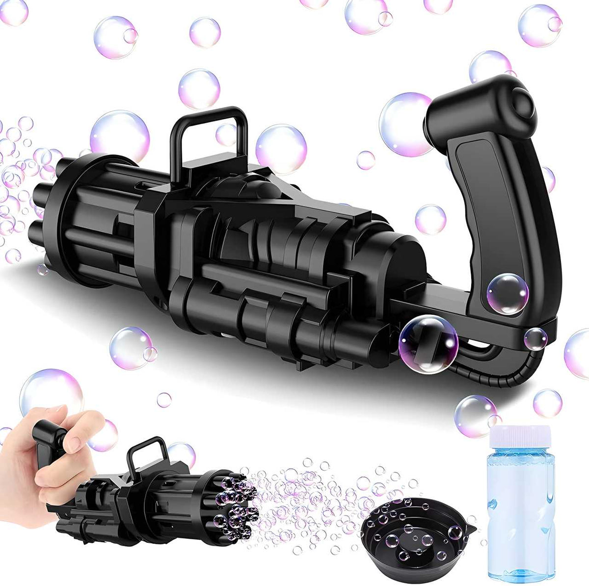 8-Hole Automatic Gatling Bubble Gun – Fun Bubble Blower Maker